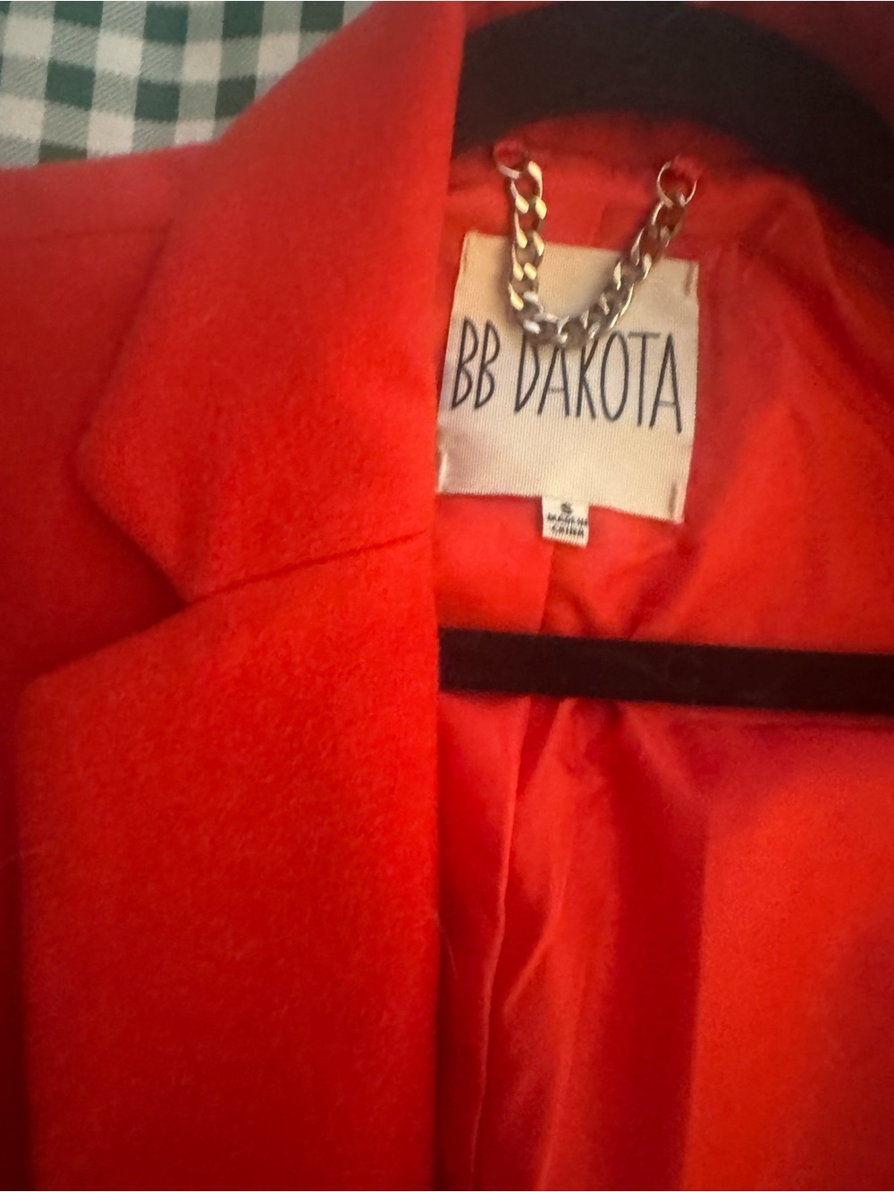 BB Dakota Rynn Felt Coat Coral Red Layered Blazer Statement Jacket - Picture 5 of 9